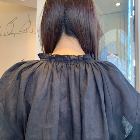 De bon coer フレンチリネンギャザーブラウス