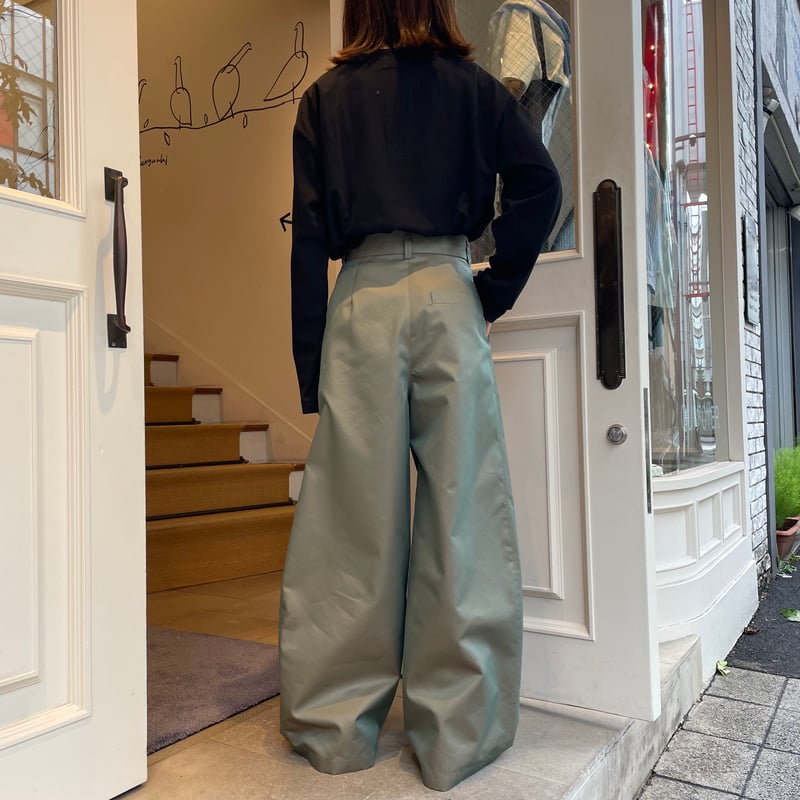 U PHORICA シャンブレーギャバワイドパンツsize1 U PHORICA シャンブレーギャバワイドパンツ | OUI FOYER