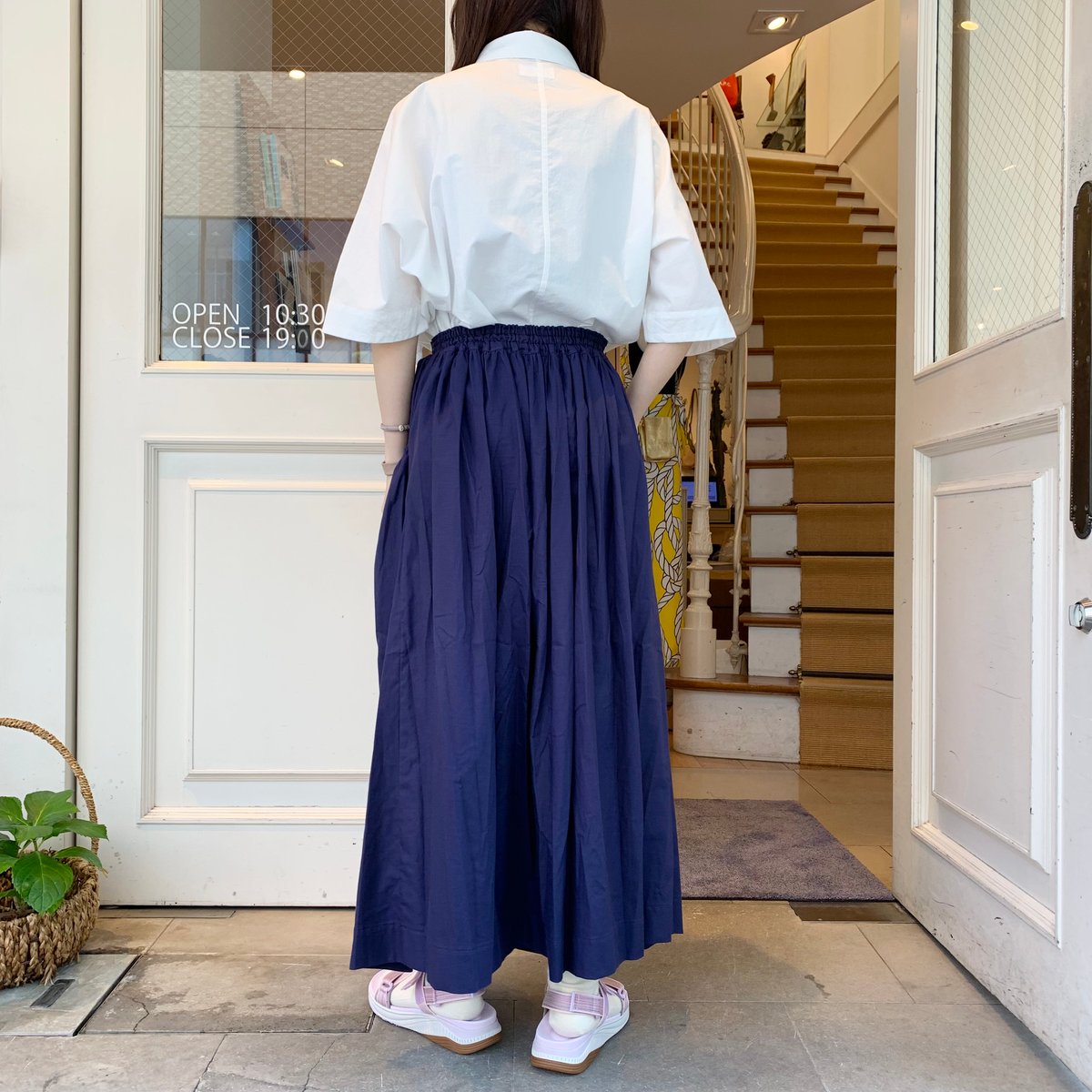 HUIS. オーガニックコットンビエラポケットギャザーロング