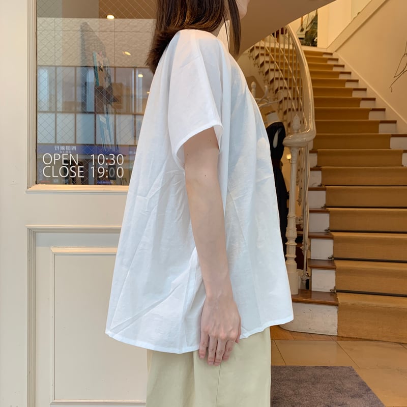 遠州織物HUIS コットンリネンフレンチスリーブギャザーブラウス　U115 コットンリネンフレンチスリーブギャザーブラウス U115を