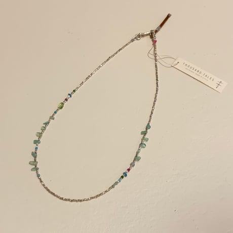 THOURAND TALES ペリドットターコイズカレンシルバーネックレス