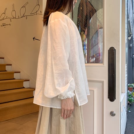De bon coer シアーリネンボウタイブラウス