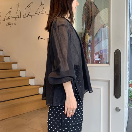 De bon coer シアーリネンボウタイブラウス