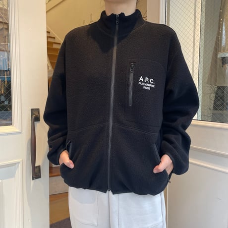 美品 A.P.C. リブニットジャケット フランス製 A.P.C. リブ編み厚手カーディガンニットジャケット フランス製 90s