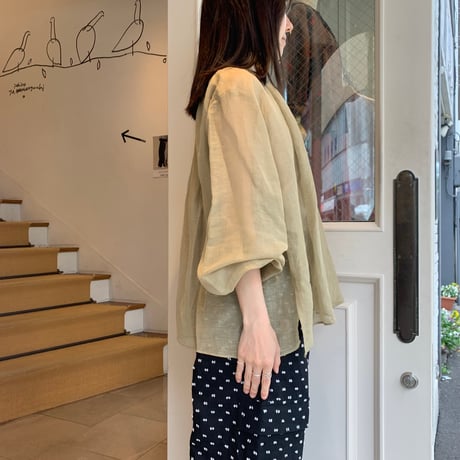 De bon coer シアーリネンボウタイブラウス