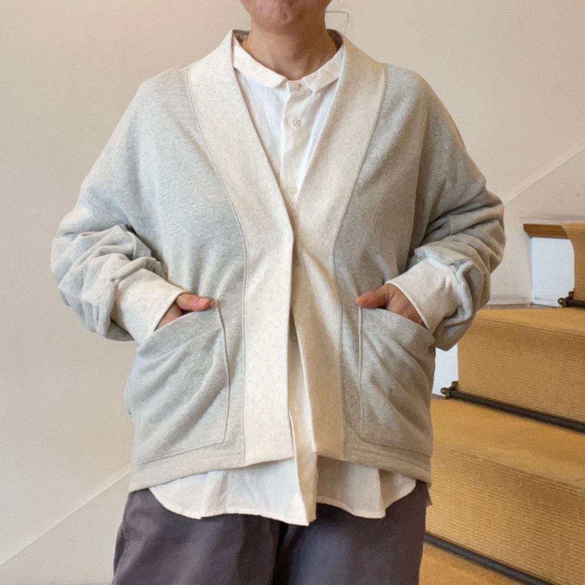 HUIS in house SUVINスウェットリブカーディガン | OUI FOYER オン