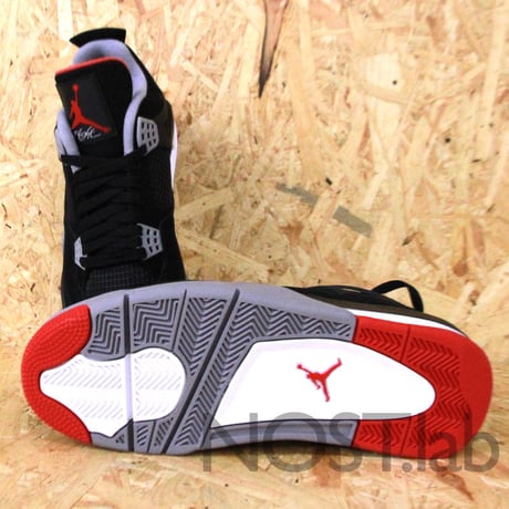 ナイキ エアジョーダン4 レトロ ブラック/セメント グレー-ファイヤーレッド - NIKE AIR JORDAN IV RETRO BLACK/CEMENT GREY-FIRE RED (308497-089)