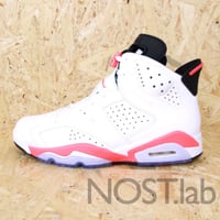 ナイキ エアジョーダン 6 レトロ ホワイト/インフラレッド-ブラック - NIKE AIR JORDAN VI RETRO WHITE/INFRARED-BLACK (384664-123)