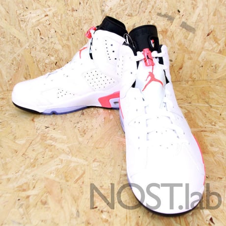 ナイキ エアジョーダン 6 レトロ ホワイト/インフラレッド-ブラック - NIKE AIR JORDAN VI RETRO WHITE/INFRARED-BLACK (384664-123)