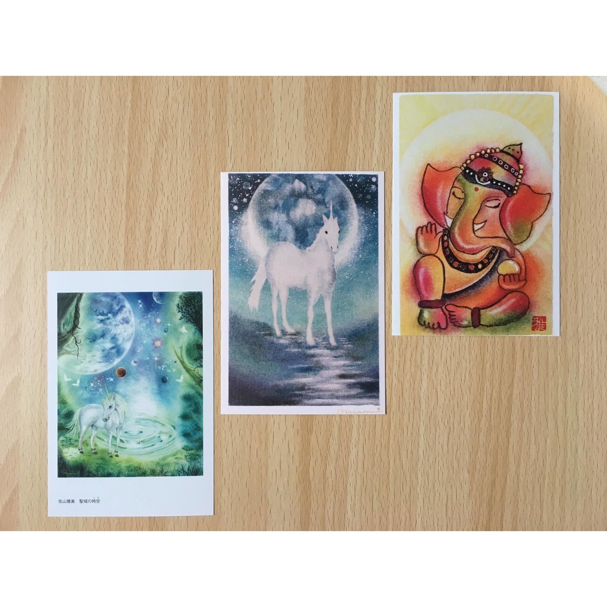 ポストカード3枚セット（「聖域の時空」「月夜のユニコーン