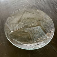 昭和型板ガラス「カルタ」　4mm厚　円形　大（Φ180mm)