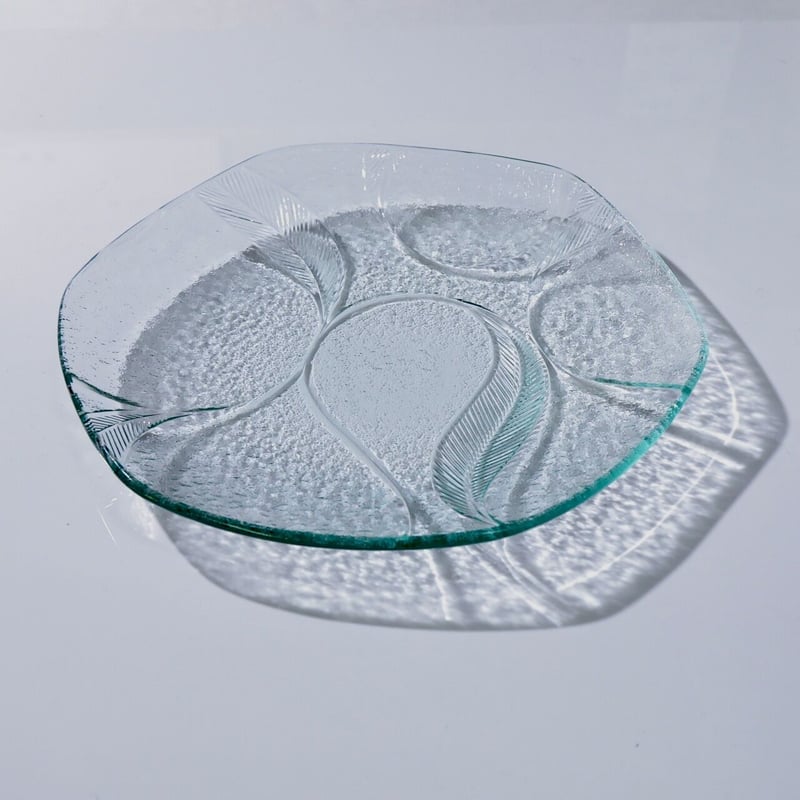 昭和型板ガラス「つた」 4mm厚 六角丸 大（Φ180mm) | 旭 屋 ガ ラ ス 店