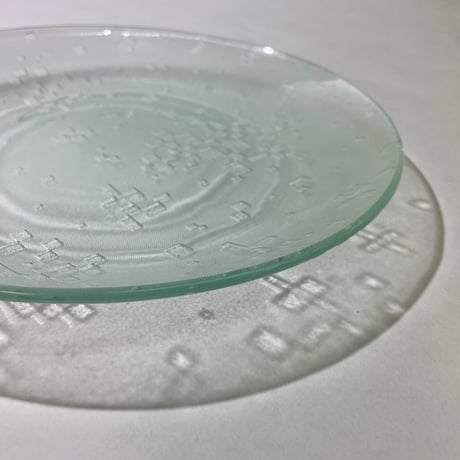 昭和型板ガラス　4mm厚　26cmプレート