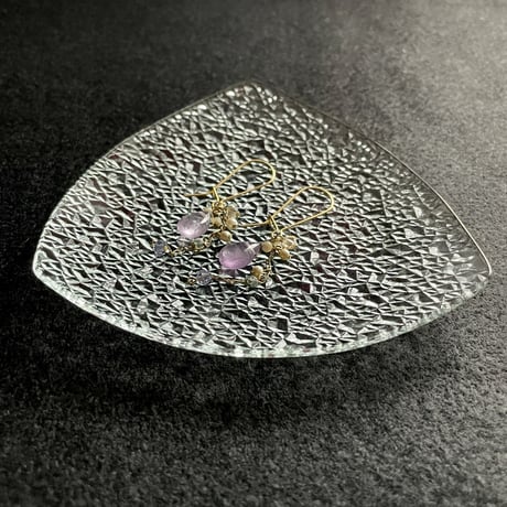 昭和型板ガラス「ダイヤ」「古都」「ときわ」豆皿セット
