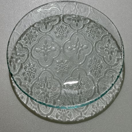 海外輸入ガラス「フローラ（クリア）」4mm厚　円形　小（Φ120mm）