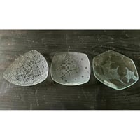 昭和型板ガラス「ダイヤ」「古都」「ときわ」豆皿セット