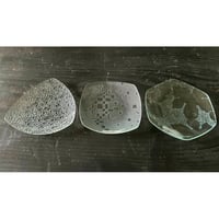 昭和型板ガラス「ダイヤ」「古都」「ときわ」豆皿セット
