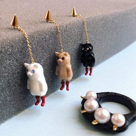キャットピアス・イヤークリップ / 3色