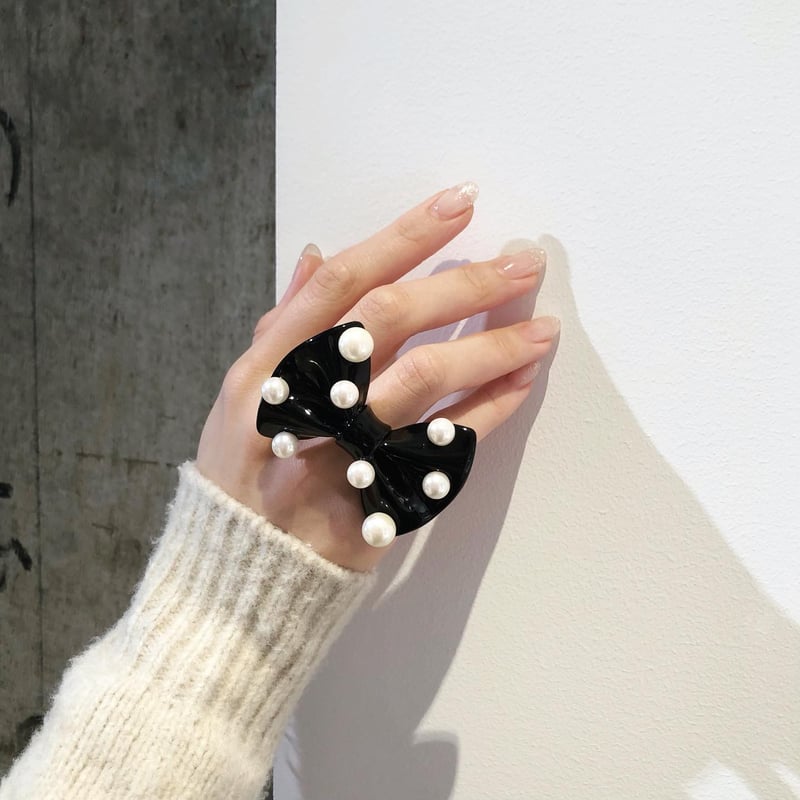 パール付きリボンGL / リング | throw-a-kiss