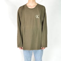 CALVIN KLEIN / L/S T-SHIRTS(USED) COL:KHAKI