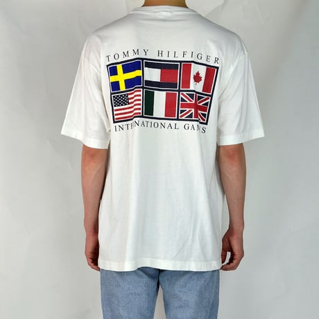 TOMMY HILFIGER / S/S T-SHIRTS(USED) COL:WHITE