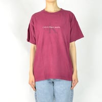 CALVIN KLEIN / S/S T-SHIRTS(USED) COL:BORDEAUX