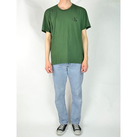 CALVIN KLEIN / S/S T-SHIRTS(USED) COL:GREEN