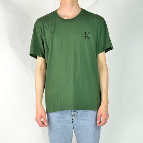 CALVIN KLEIN / S/S T-SHIRTS(USED) COL:GREEN