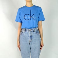CALVIN KLEIN / S/S T-SHIRTS(USED) COL:BLUE