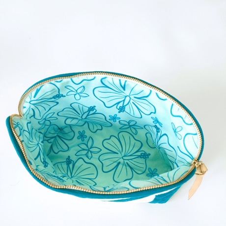 【Quilt Accessories】Whale Tail Big Pouch ( Nile Blue)
