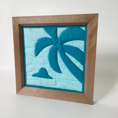 【Quilt Artwork】 Chinaman’s Hat, The Hawaiian Landscape (cyan)