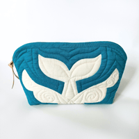【Quilt Accessories】Whale Tail Big Pouch ( Nile Blue)