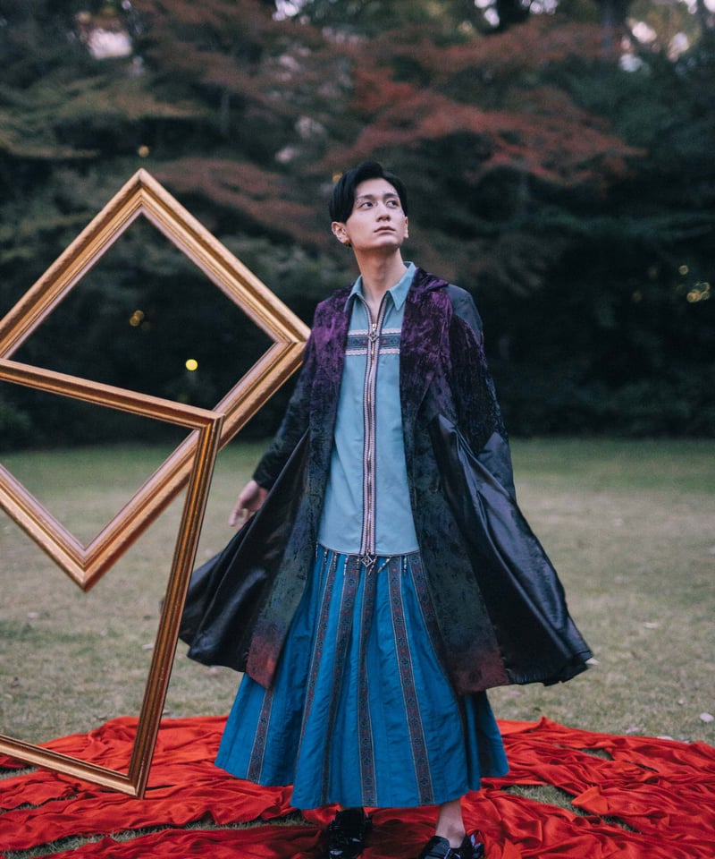 hazama 極楽上等の華やぐコート パープル×ブラック hazama 極楽上等の華やぐコート パープル×ブラック