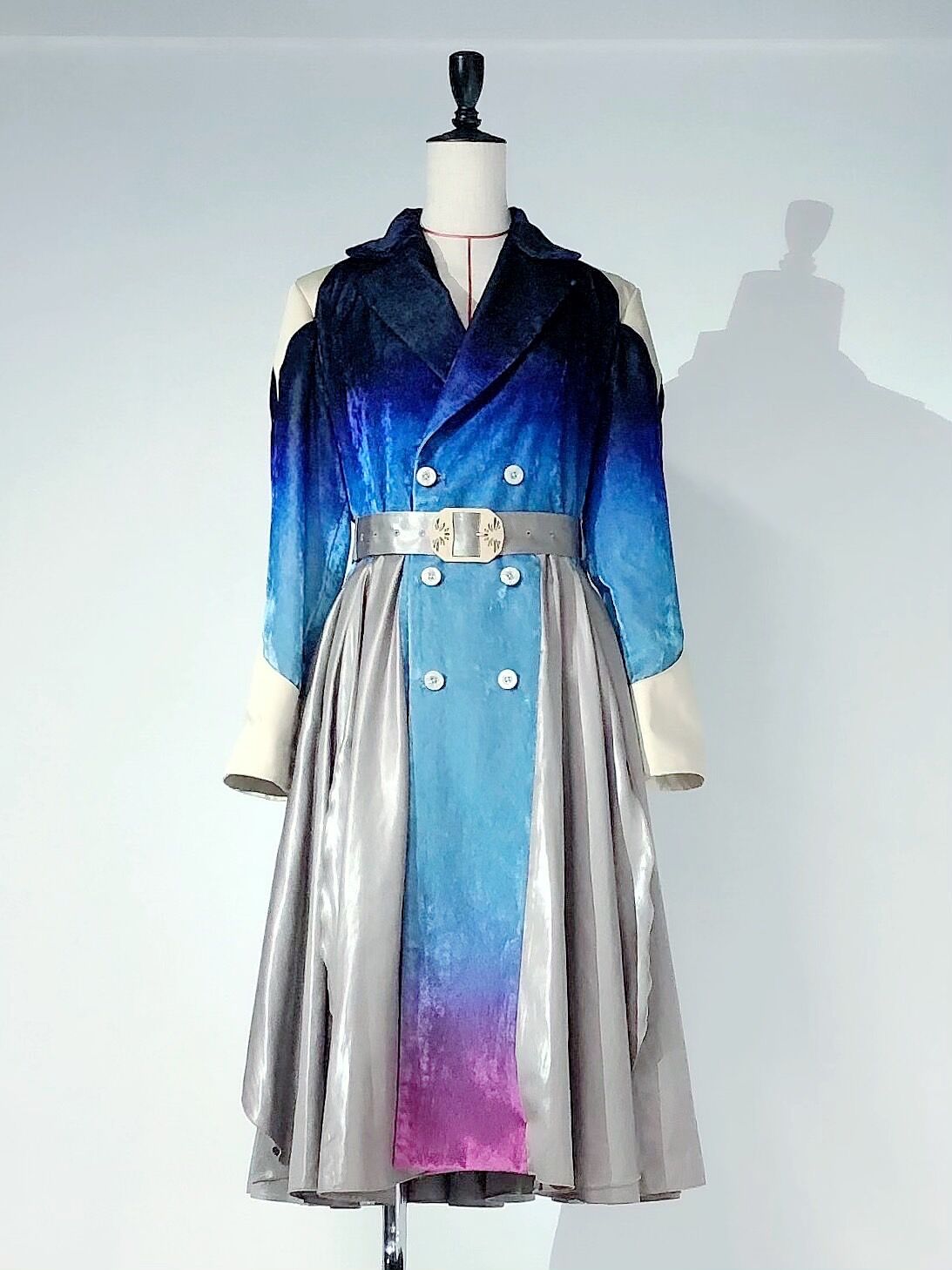 hazama 極楽上等の華やぐコート パープル×ブラック