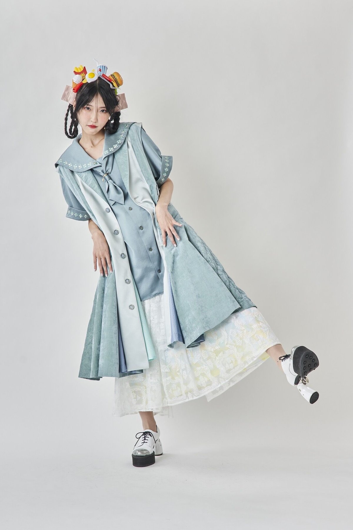 hazama 2022PC　揺らめくロングベスト　ライトブルー　Sサイズ hazama ハザマ 2022PC 揺らめくロングベスト ライトブルーS hazama