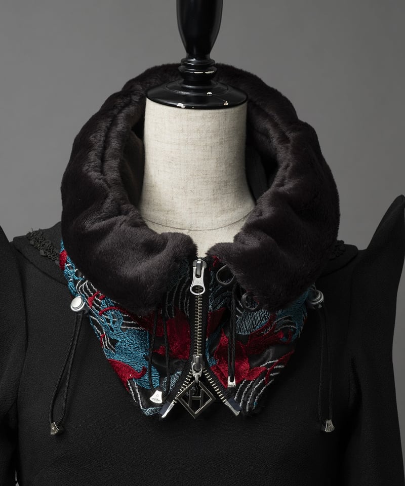 ha|za|ma 無知へと達するレーススヌード black ha|za|ma 無知へと達するレーススヌード black hazama 無知へと