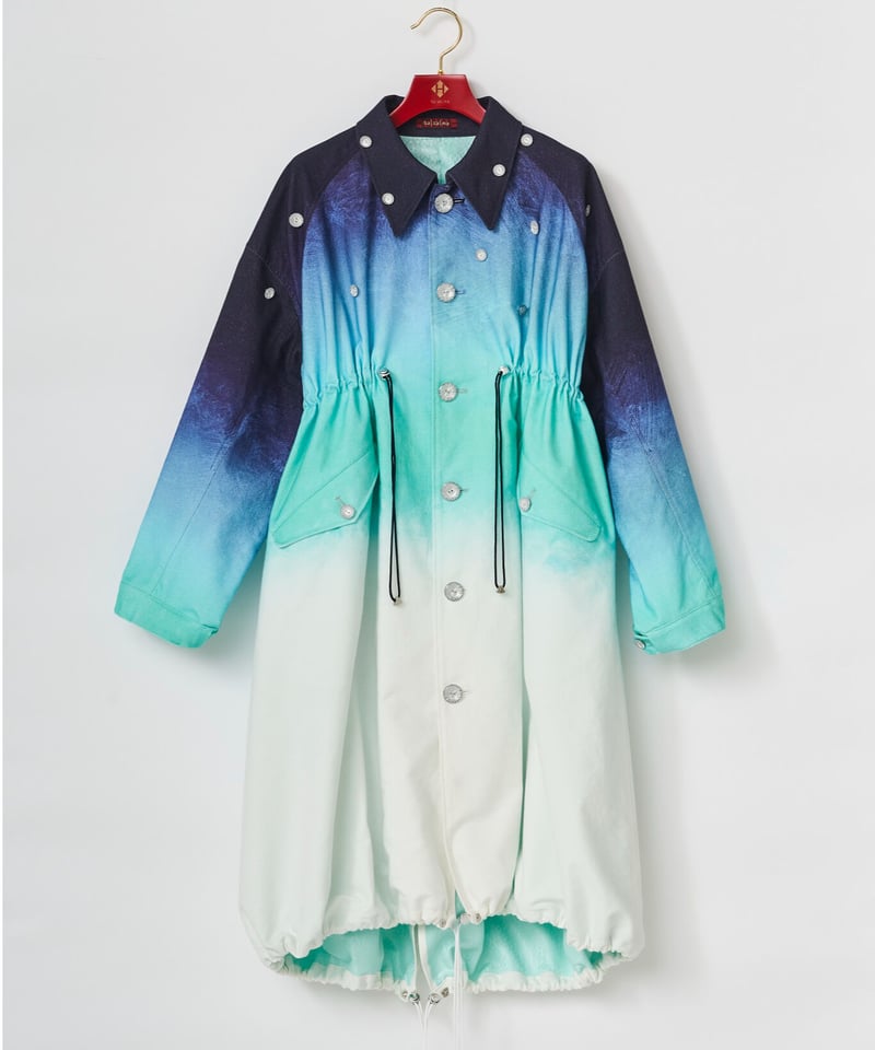 美品✴︎hazama/ハザマ 見えないものを見ようとして見上げた夜空のモッズコート hazama 見えないものを見ようとして見上げた夜空のモッズコート