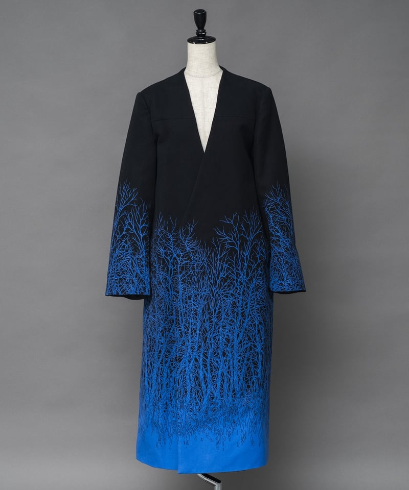 チチネオ_刺繍ノーカラージャケット ロング チチネオ_刺繍ノーカラー