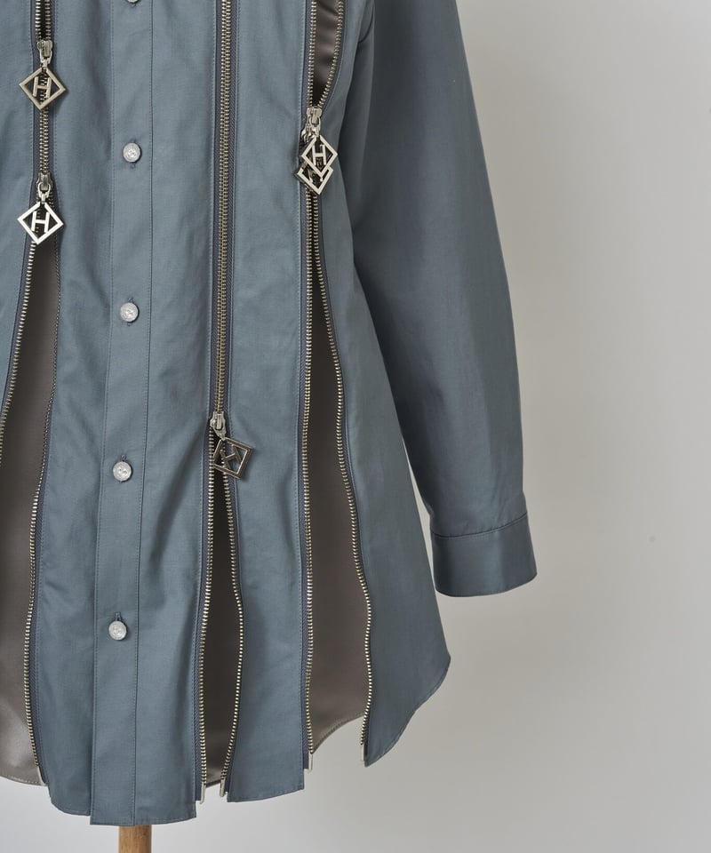 hazama ハザマ 2022PC 調律シャツ hazama 調律シャツ 2022PC Blue×Gray Mサイズ