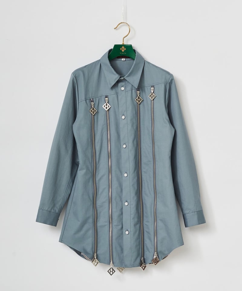 hazama 調律シャツ 2022PC Blue×Gray Mサイズ