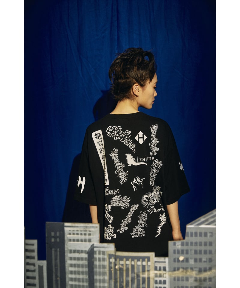 美品】hazama ハザマ ゴジラ GODZILLA FACE Tシャツ L