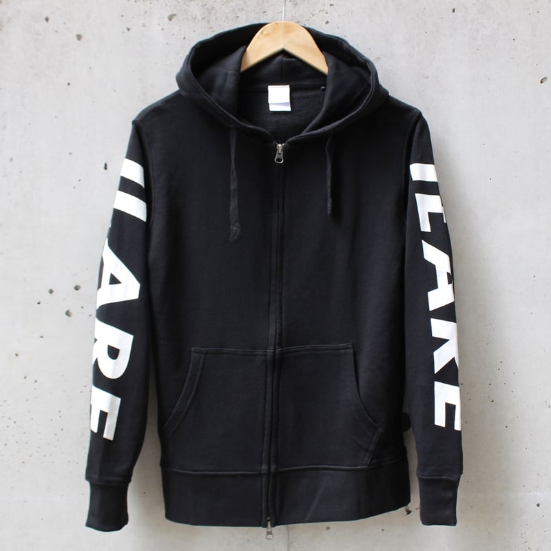 ILARE 袖ライン ロゴ/ダブルジップパーカー/ブラック | ILARE -イラーレ- 