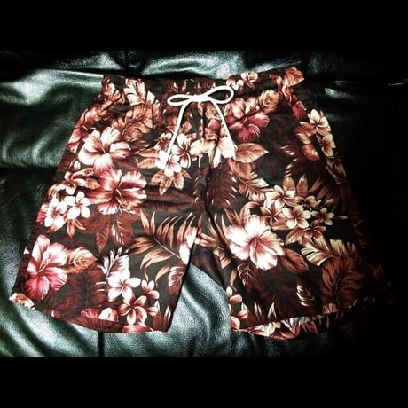 日本製/花柄/サーフショーツ/レッド/スイムショーツ/国内生産/リゾート