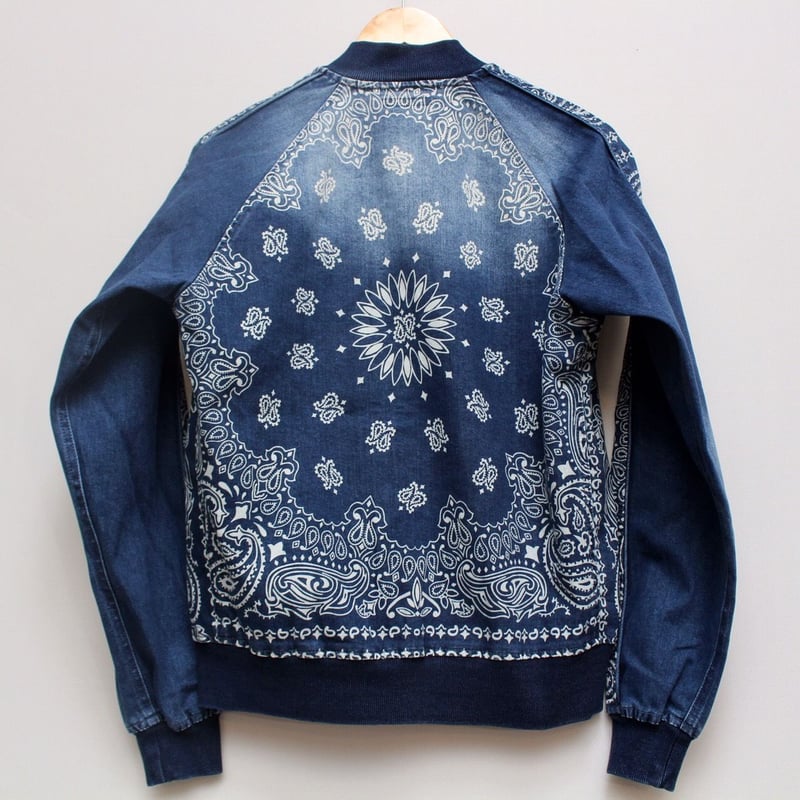 MA-1アレンジ/インディゴ/ペイズリー柄ジャケット | ILARE
