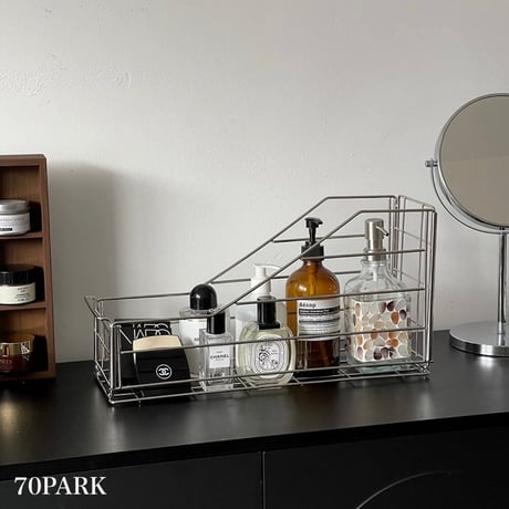#ステンレス スリム バスケット シルバー 収納 ラック 洗面台収納 すきま収納