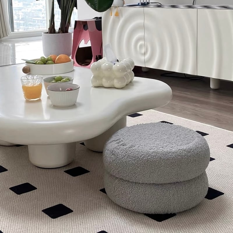 ブークレ ラウンド 二段 スツール 全2色 オットマン 高さ22cm | 70PARK