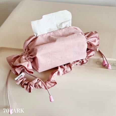 #キャンディー モチーフ ギャザー ティッシュケース 全3色 バッグ 吊り下げ 撥水
