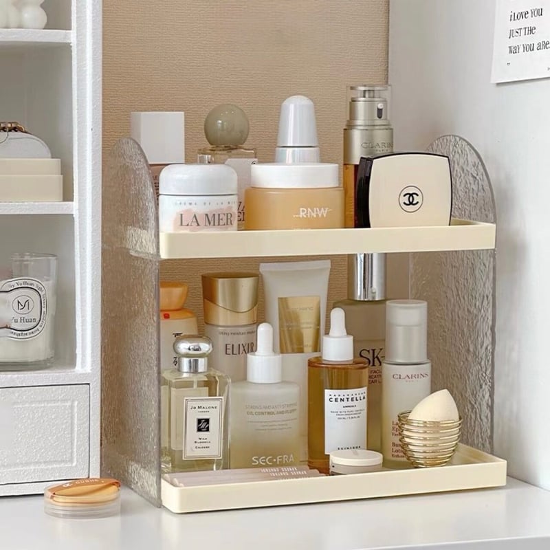 クリア サイドアーチ 二段 コスメ 収納 ラック 全4色 | 70PARK