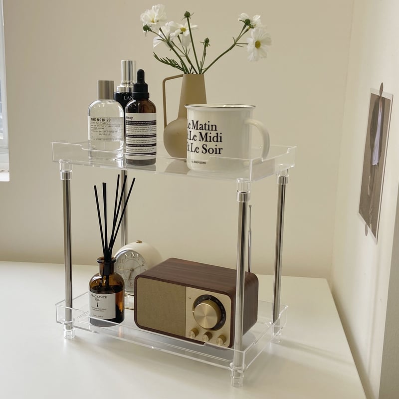 クリア アクリル 2段 3段 ラック 全2タイプ コスメ 収納 | 70PARK