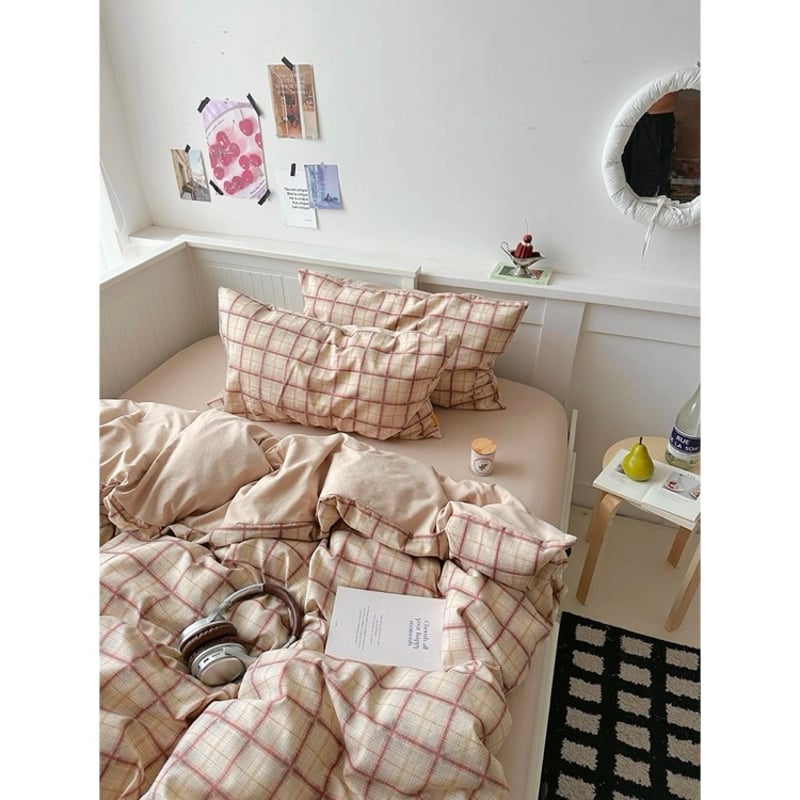 オレンジチェック×2枚　クッションカバー Amazon.co.jp: 無印良品 シェニールクッションカバー オレンジチェック